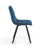 Chaise rembourrée toffee  bleu/noir - 87x44x56 cm